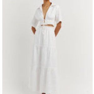 DISSH White Linen Skirt Set (size US 4, NWT)